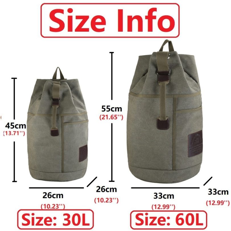 Mens Bag Outdoor Sports Duffle Bag Rucksack Tactical Canvas Backpack School Bag - Image 4