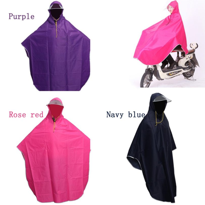 Mens Womens Cycling Bicycle Bike Raincoat Rain Cape Poncho Hooded Windproof Rain Coat Mobility Scooter Cover Hooded Raincoats - Image 2