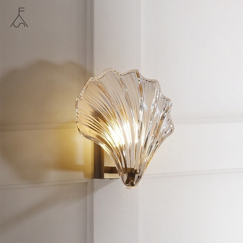 Minimalist Modern Crystal Shell Shape Wall Lamp for Bedroom Study Living Room Bedsides Led Home Lighting 1
