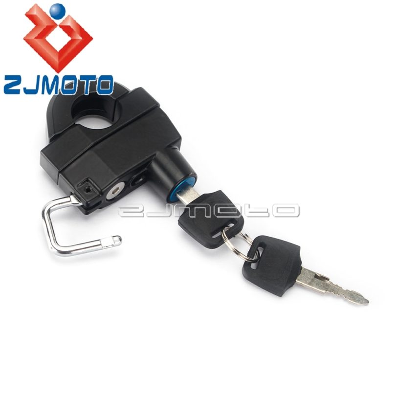 Motorcycle Scooter Helmet Lock Aluminum CNC Anti-theft Security Bicycle Key Locking For 1'' 25mm Handlebar/Frame Tube Dirt Bike - Image 2