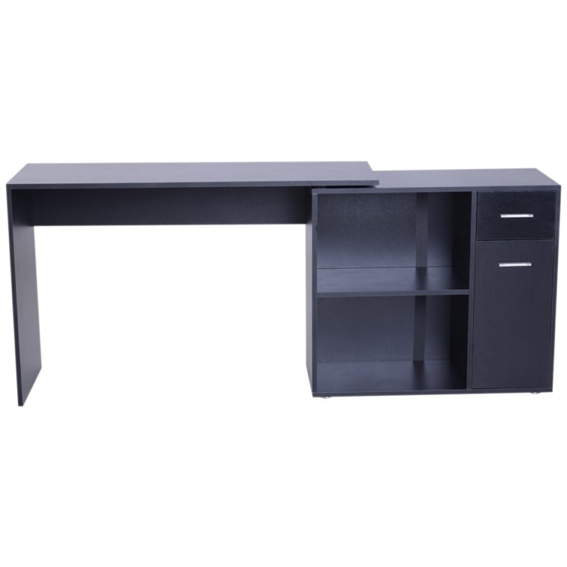 Multi-functional L-Shaped Corner Computer Desk Table Study Table PC Workstation with Storage Shelf Office Computer Table - Image 4