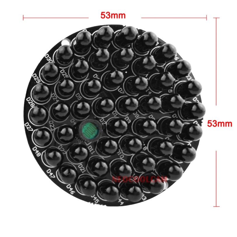 NEOCoolcam Invisible 940nm No Red Exposure at night 48pcs Black IR LEDs Infrared Light Board for IR Illuminator CCTV Accessories - Image 2