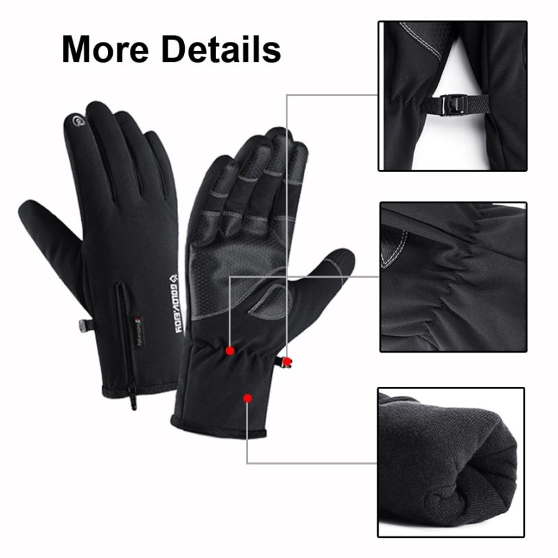 NEWBOLER Cycling Gloves Winter Full Finger Waterproof Skiing Outdoor Sport Bicycle Gloves For Bike Scooter Motorcycle Man Women - Image 2