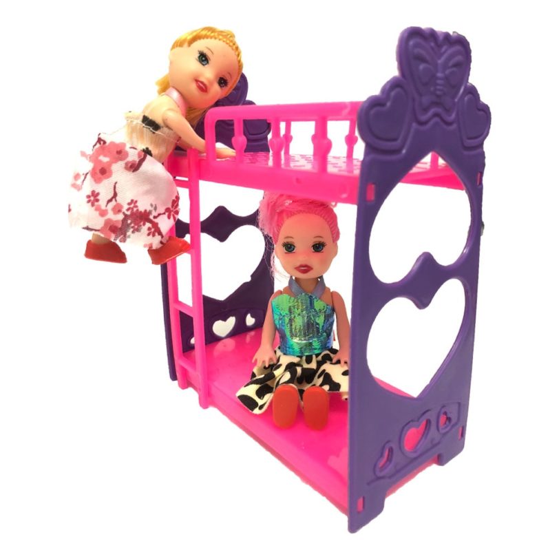 NK One Set Doll Accessories Super Cute Platic Bunk Bed Play House Toys Mini Doll House For Barbie Doll Kelly Doll Baby Toys DZ - Image 2