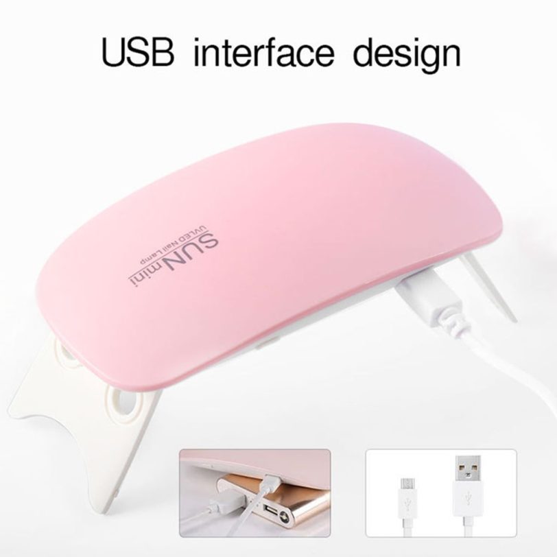 Nail Lamp 6w mini Nail dryer white pink uv LED lamp Portable usb interface Very convenient for home use - Image 3