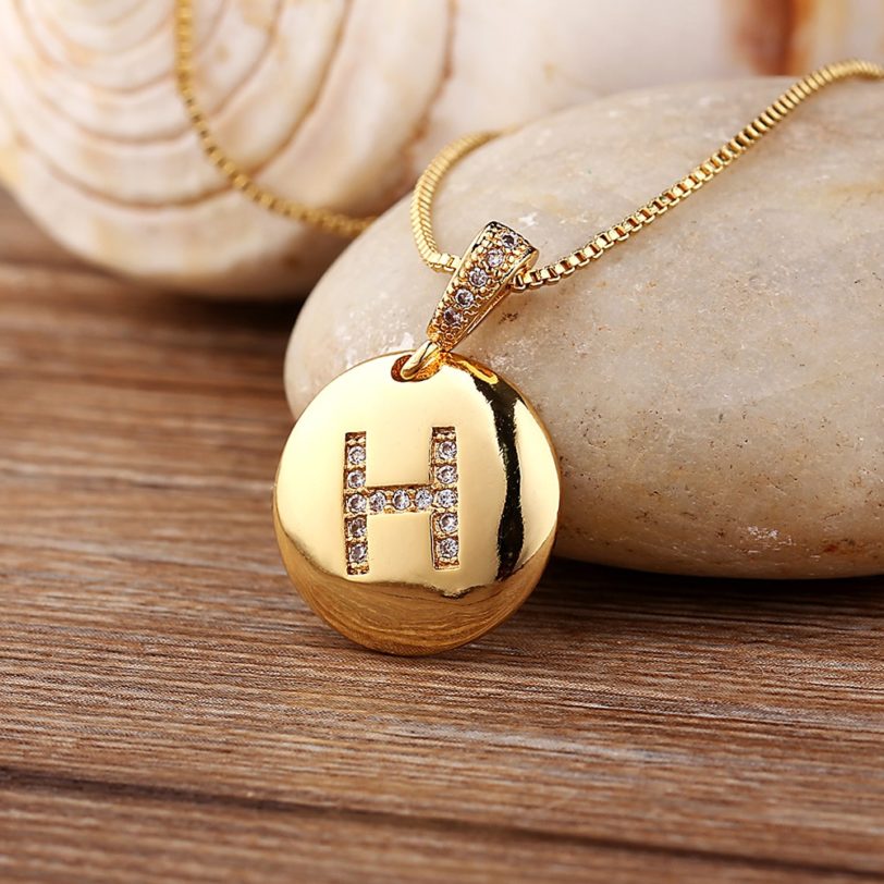 New Hot Sale Top Quality Women Girls Initial Letter Necklace Gold Color 26 Letters Charm Necklaces Pendants Copper Jewelry Gift - Image 4