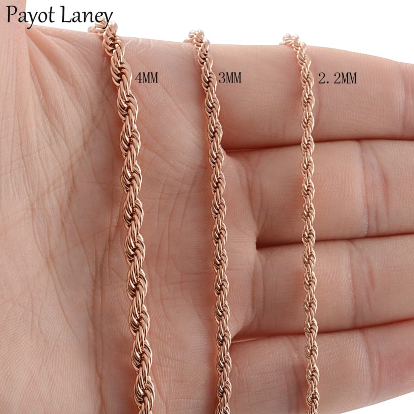 New Hot Sales Stainless Steel Rose Gold Rope Chain Necklace For Women Men Fashion Rope Chain Jewelry Gift - Image 2