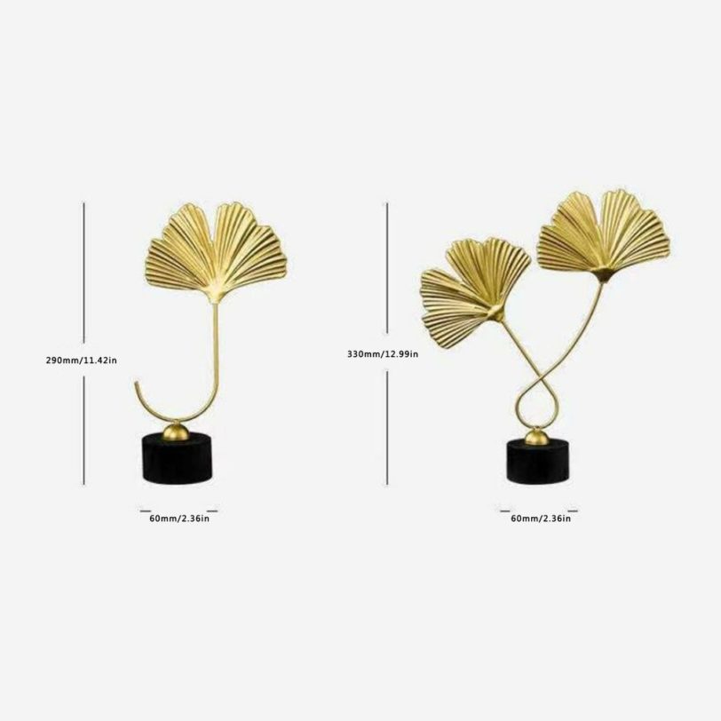 Nordic Modern Creative Ginkgo Leaves Statue Miniature Metal Ornaments Crafts Home Decoration Office Accessories For Living Room - Image 3