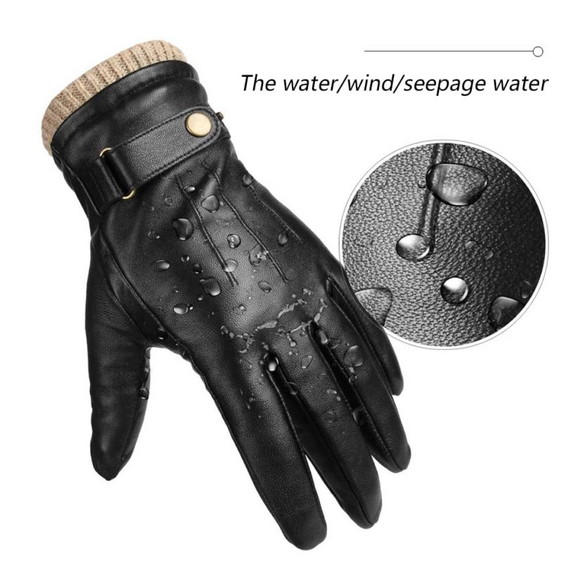 OZERO Luxury Mens Nappa Leather Winter Gloves with Thermal Cashmere Wool for Dress Driving Hands Warm 5022 - Image 2