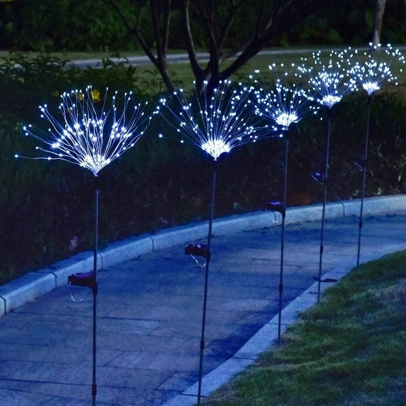 Outdoor LED Solar Flashing Fireworks Lights 90 120 150 LEDs Waterproof String Fairy Light For Home