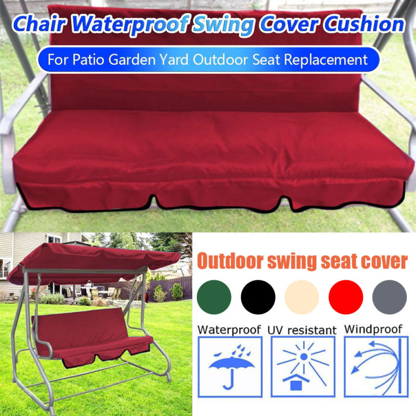 Outdoor Waterproof Garden Canopy Top Swing Seat Cover Outdoor Patio Furniture Hammock Chair Bench Pad Cushion - Image 2