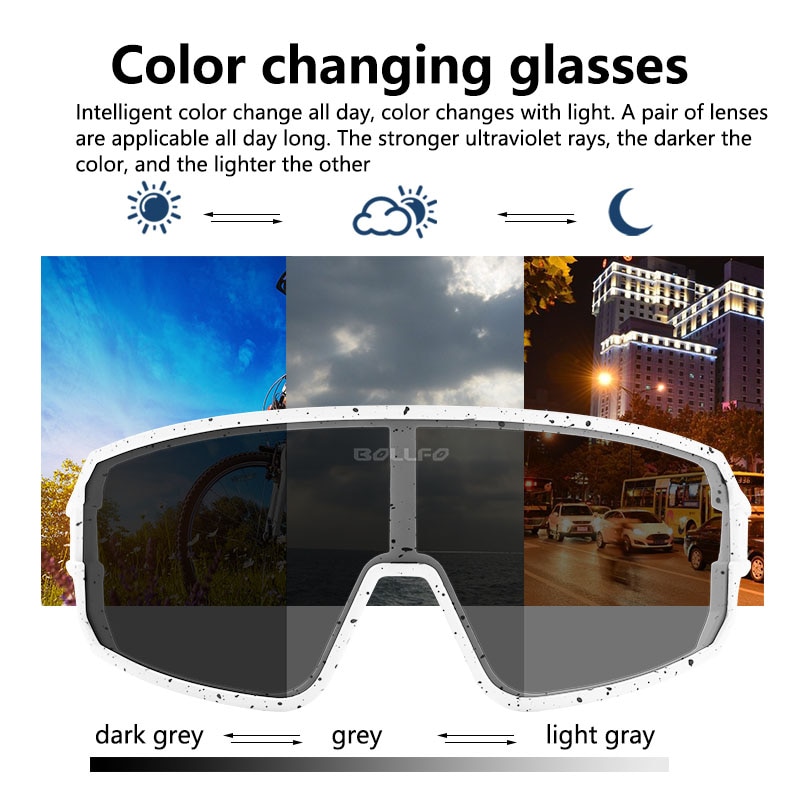 Photochromic Sunglasses Cycling Bicycle Glasses Polarized Racing Bike Goggles Sports Mtb Glasses Photochromic Cycling Equipment