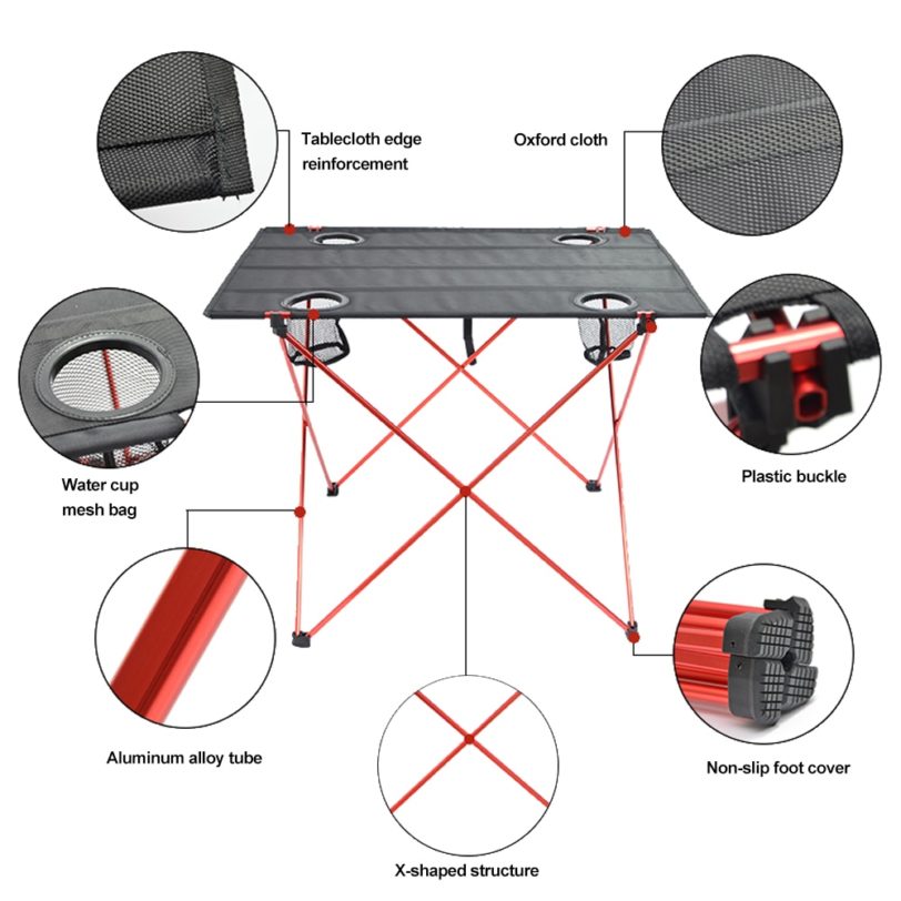 Picnic Camping Table Folding Beach Portable Fishing Tables Outdoor Backpacking Lightweight Roll-Up Desk Garden Furniture - Image 6