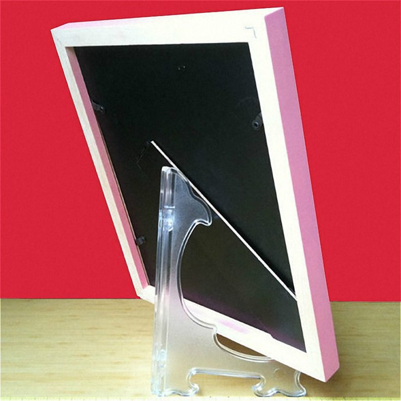 Plastic Easels Plate Holders Transparent Display Dish Stand Rack Weddings Photo Picture Frame Display Stand Pedestal Holder - Image 3