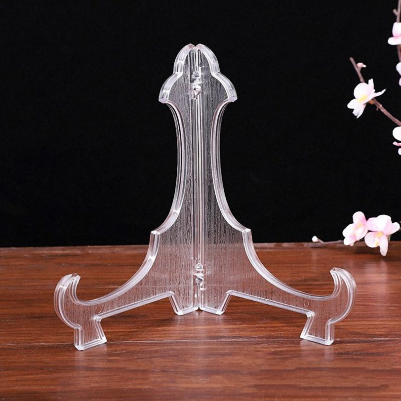 Plastic Easels Plate Holders Transparent Display Dish Stand Rack Weddings Photo Picture Frame Display Stand Pedestal Holder - Image 5