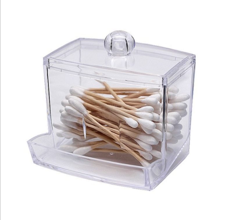 Plastic Round Container Transparent Cotton Box Makeup Remover Cotton Storage Box Cotton Swab Storage Tank Storage Organizer - Image 6