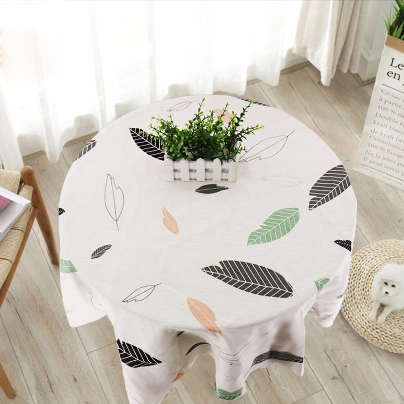 Printed Cotton Linen Round Tablecloth Nordic Kitchen Dining Room Table Cloth Modern Garden Table Cover Wedding Home Decoration - Image 6