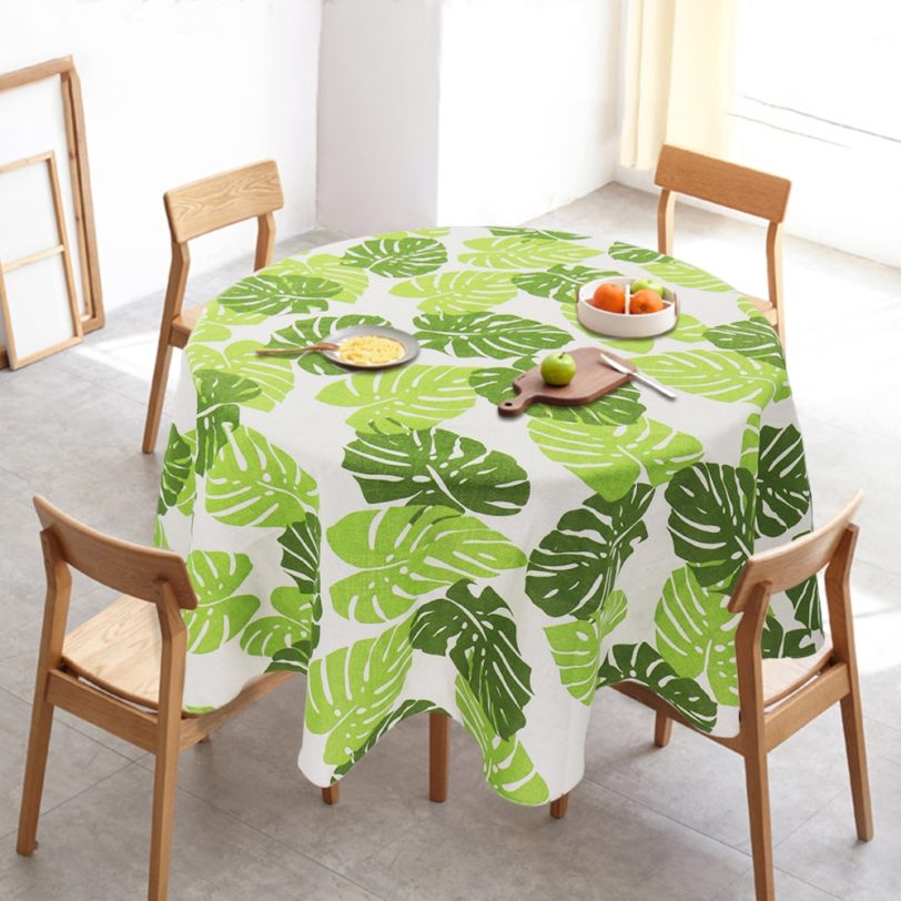 Printed Cotton Linen Round Tablecloth Nordic Kitchen Dining Room Table Cloth Modern Garden Table Cover Wedding Home Decoration - Image 2