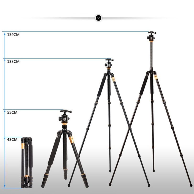 QZSD Beike Q999 Magnesium Aluminium Alloy Tripod Professional Photographic Portable Stand Kit Monopod Ball head For DSLR Camera - Image 2