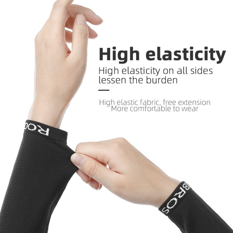 ROCKBROS Cycling Arm Sleeves Men Women Breathable Keep Warm Elasticity Windproof Cycling Fleece Arm Warmer For Winter Sports - Image 3