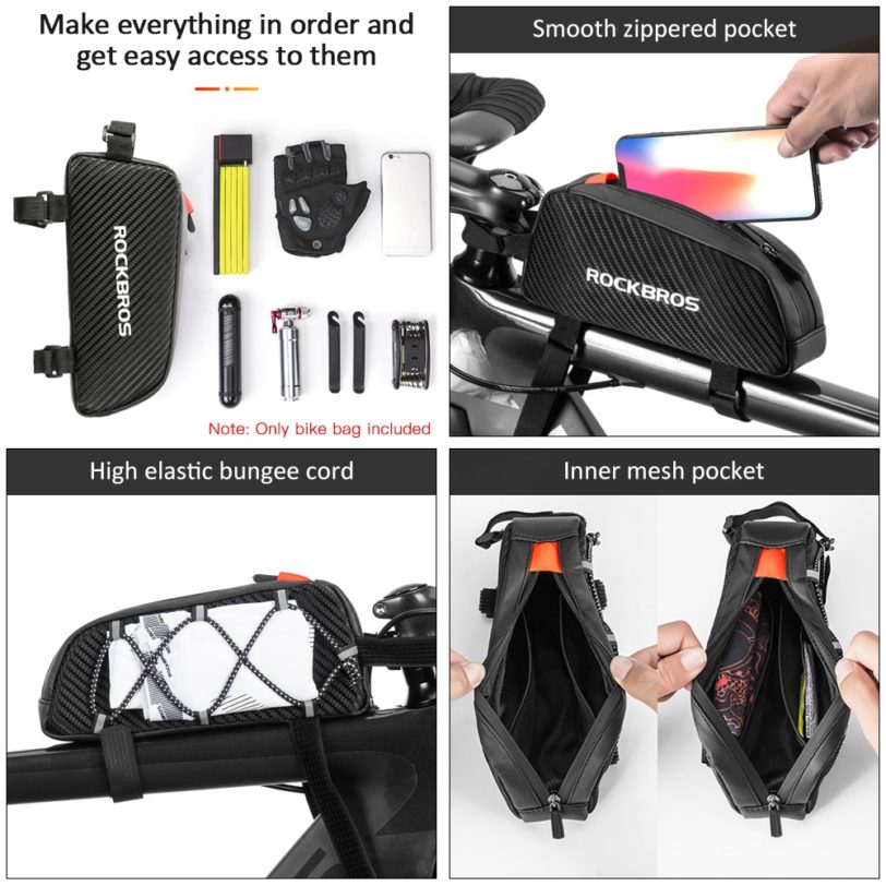 ROCKBROS Waterproof Bike Bag Front Frame Top Tube Bicycle Pouch Large Capacity Cycling Front Storage Bag for MTB Mountain Bike - Image 5