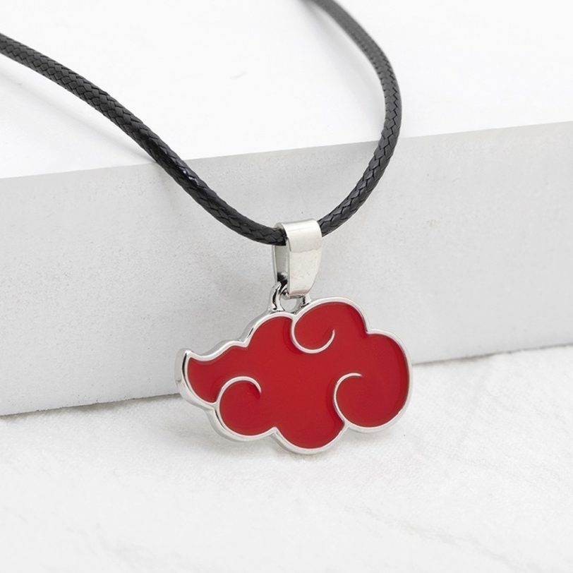 Red Cloud Pendant Necklace for Women Japanese Anime Accessories Cosplay Konoha Ninja Village Akatsuki Itachi Men‘s Chain Jewelry - Image 2