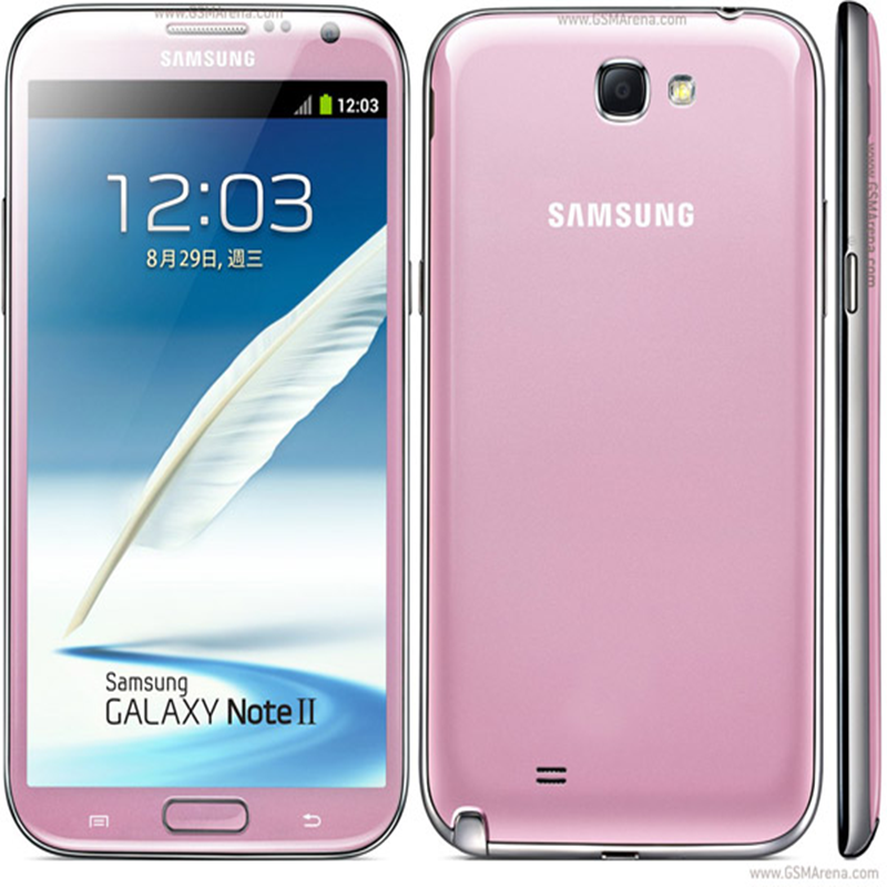 Refurbished Mobile Phone Samsung Galaxy Note II Smartphone 8MP Camera Quad Core GPS WCDMA Android 4