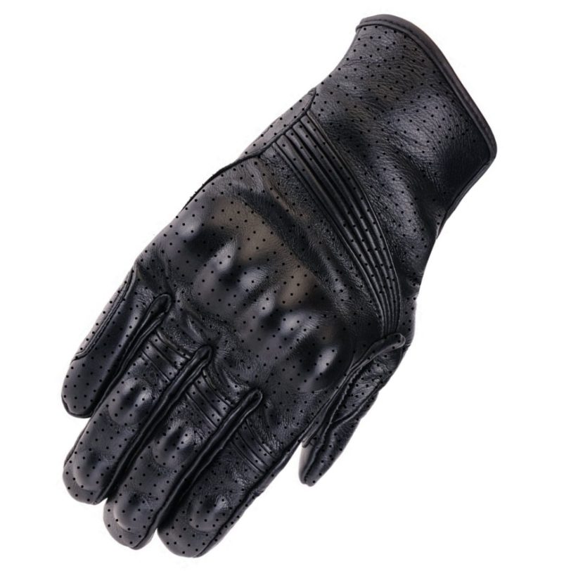 Retro Perforated Leather Motorcycle Gloves Cycling Moto Motorbike Protective Gears Motocross Glove winter man Gift women bike - Image 2