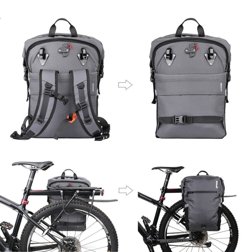 Rhinowalk 24L Cyclimg Bag Multifunctional Bike Pannier Bag Waterproof Bicycle Rear Seat Bag Backpack Motor Bag Luggage Bag - Image 4