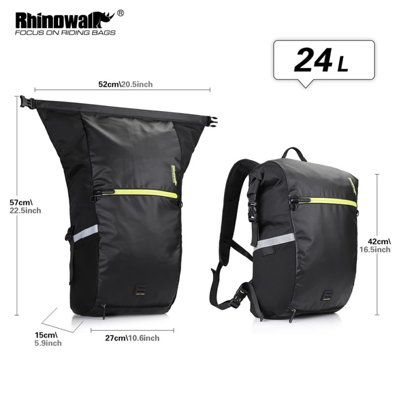 Rhinowalk 24L Cyclimg Bag Multifunctional Bike Pannier Bag Waterproof Bicycle Rear Seat Bag Backpack Motor Bag Luggage Bag - Image 2