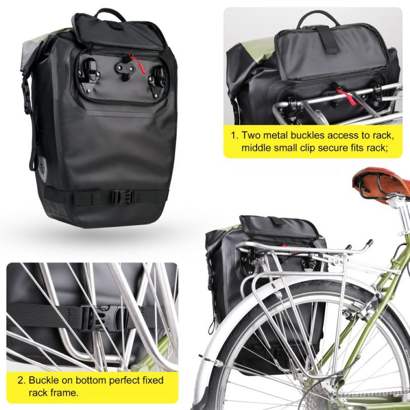 Rhinowalk Bicycle Luggage Rack Bag 20 27L Waterproof Cycling MTB Bike Bag Pannier Rear Rack Seat