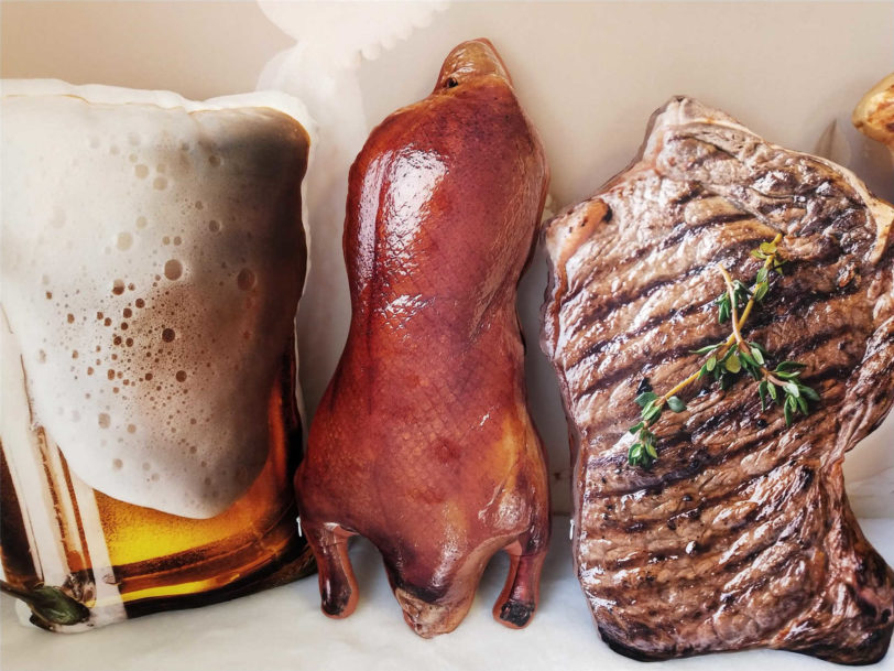 Roast Chick Duck Lifelike Food Plush Stuffed Beer Glass Beef Steak Stewed Pork Pillow Barbecue Soft Drink Snack Prop Cushion - Image 5