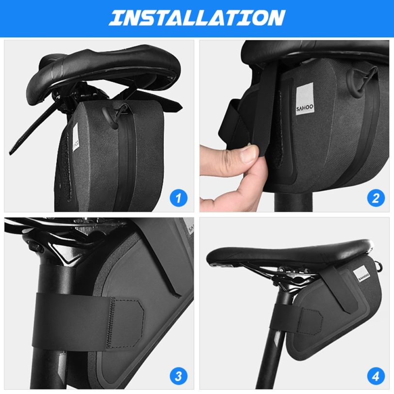 SAHOO Bicycle Saddle Bag Rain Proof Bike Seat Post Pannier Reflective Cycling Storage Tail Pouch Rear Dry Pack - Image 6