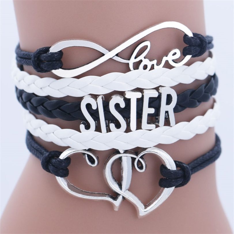 SISTER Kids Double Heart Chain Bracelet for Girls Friendship Bracelets Jewelry Multi-Layer Charm Bracelet Fashion Jewelry - Image 2