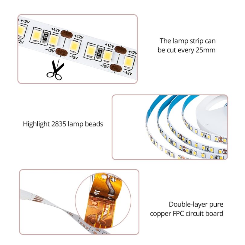 SMD 2835 LED Strip Light Diode Tape DC 12V 24V 5M 120/240LEDs/m High Brightness WHITE WARM WHITE Fita LED Light Strips Flexible - Image 4