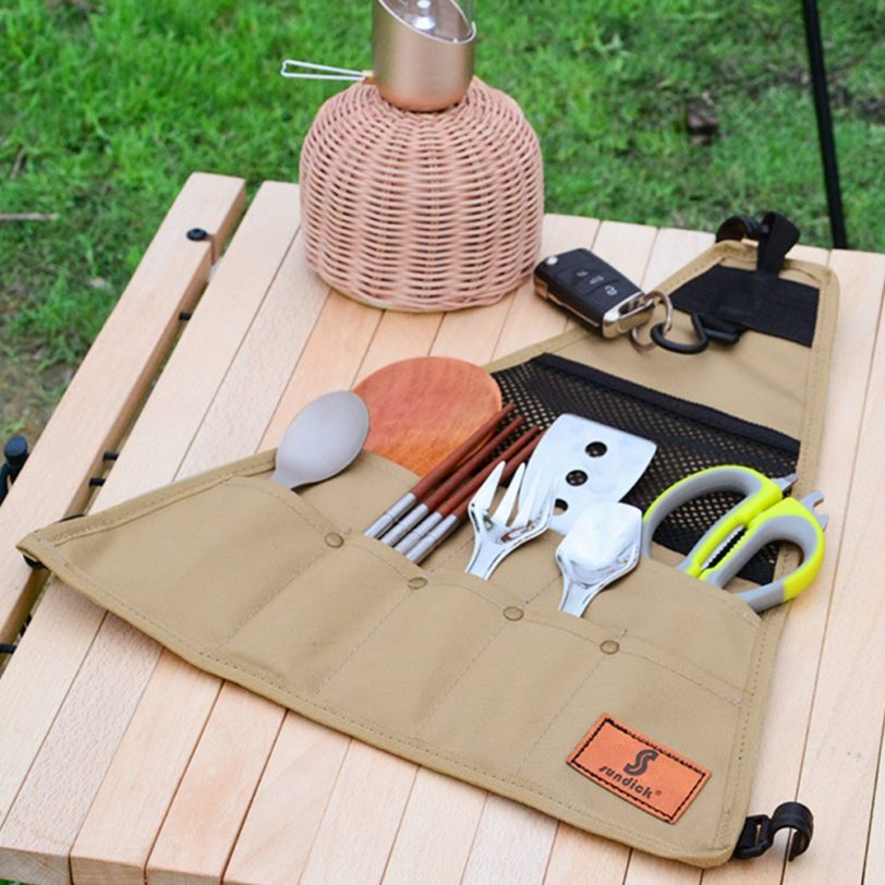 SUNDICK 900D Oxford Cloth Camping Picnic Tableware Storage Bag Portable Barbecue Cutlery Organizer Outdoor Hanging Holder Bags - Image 2