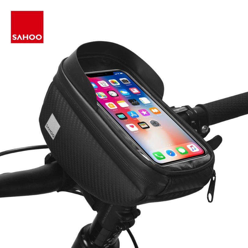 Sahoo 112003 waterproof Cycling Bicycle Bike Head Tube Handlebar Cell Mobile Phone Bag Case Holder Case Pannier For 6.5in Phone - Image 4