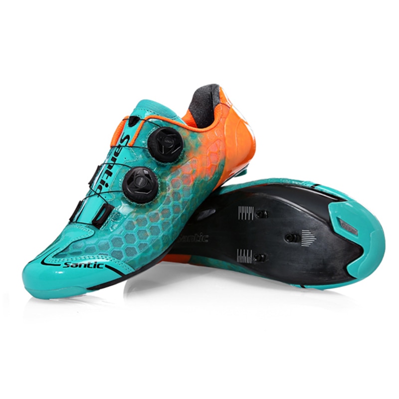 Santic Carbon Fiber Men Cycling Road Shoes Two Color Breathable Triathlon Zapatillas Ciclismo MS19008B Bicycle lock