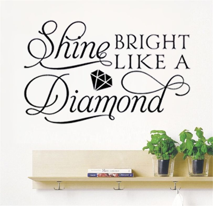 Shine Bright Like A Diamond Song Home Wall Decals Window Livingroom Bedroom Hallway Stickers Removable Vinyl Mural Decor DW4845 - Image 2