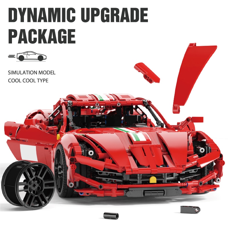 Small particle building block MOC creative construction of Honda super sports car static model assembly toy