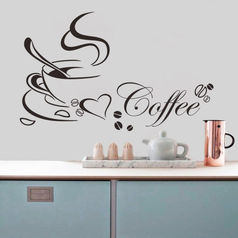 Special Large Coffee Mug Cup Wall Stickers for Living Room Kitchen Coffee Shop Home Decoration Art Decals Waterproof Furniture - Image 2