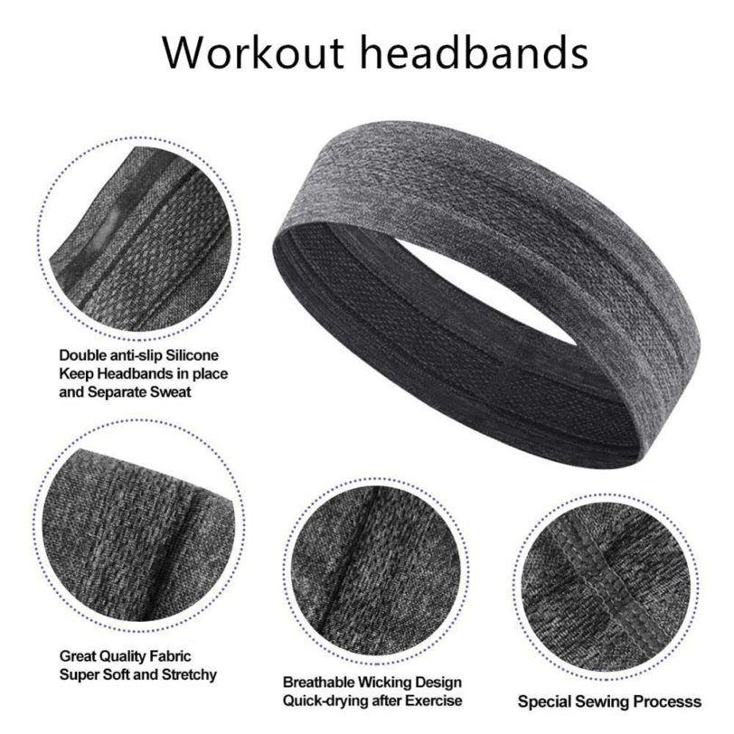 Sports Yoga Sweatband Unisex Elastic Gym Cycling Basketball Sweat Headband Women Men Fitness Breathable Safety Hair Band - Image 5