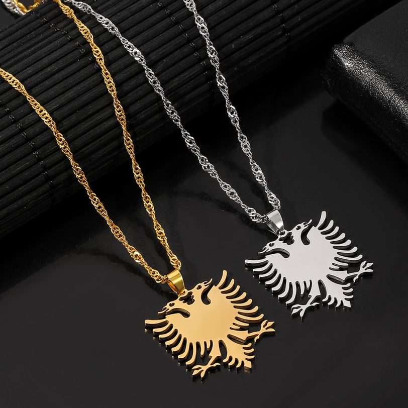 Stainless Steel Albanian Eagle Necklace Women Men Unisex Chain Necklaces Mystery Gifts For Kids - Image 5