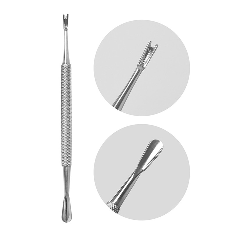 Stainless Steel Cuticle Pusher Nail Cuticle Nipper Scissors Spoon Pusher Dead Skin Remove Nail Art Manicure
