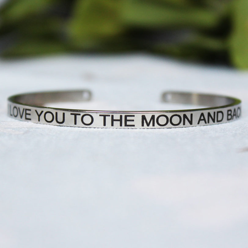 Stainless Steel Engraved Message Bracelet Positive Inspirational Letter Bracelet & Bangle For Women SL-150 - Image 2