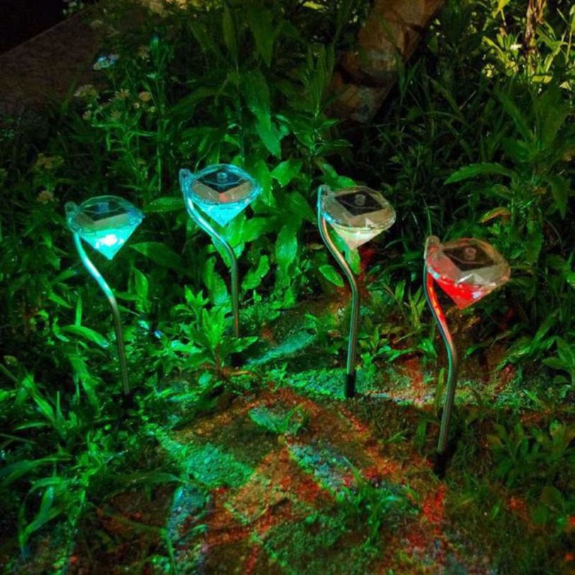 Stainless Steel Outdoor Solar Lawn Lamp Light Waterproof Spotlight Garden Decoractive LED Solar Pathway Yard Lights - Image 4