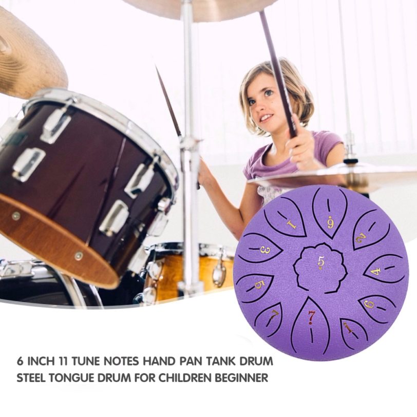 Steel Tongue Drum Musical Instrument Hand Pan Tank 11 Tune Percussion 6 inch Musical Enjoyable Instrument 1