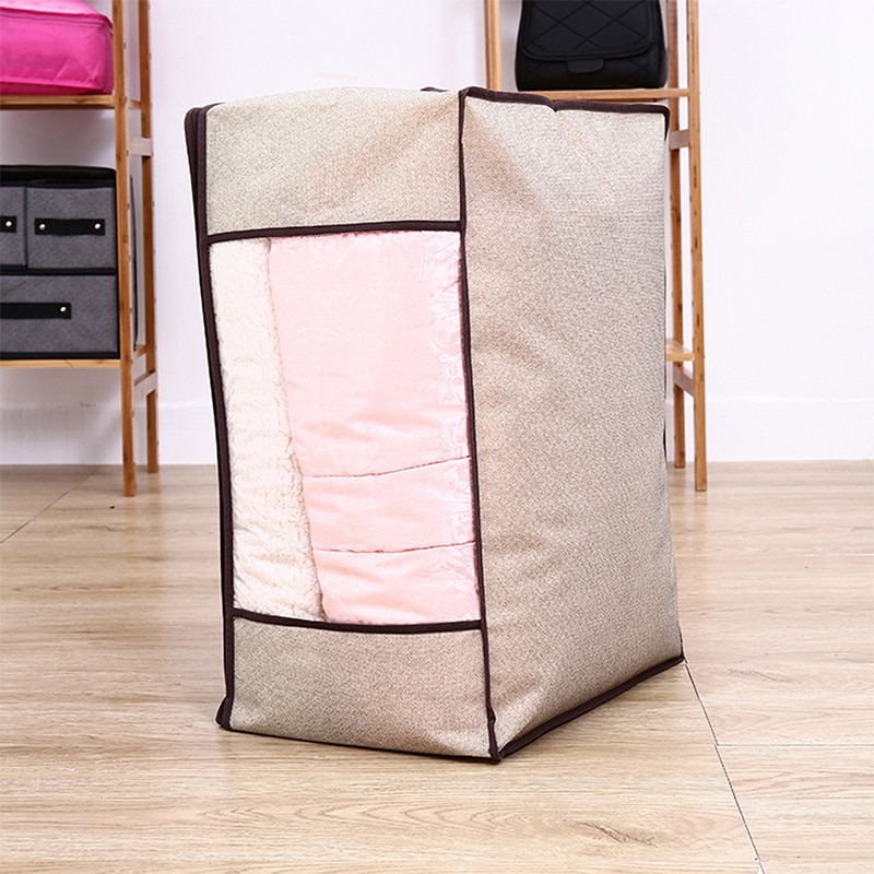 Storage Bag For Clothes Blanket Folding Non Woven Fabric Bags Pillow Quilt Blanket Organizer Big Capacity