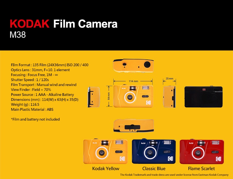 Suitable for Kodak film camera 35MM retro manual film camera non disposable film film machine with