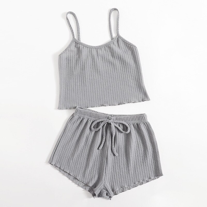 Summer Pajamas Set For Women Soft Comfortable Short Sleeve T Shirts Shorts Loose Home wear Strap
